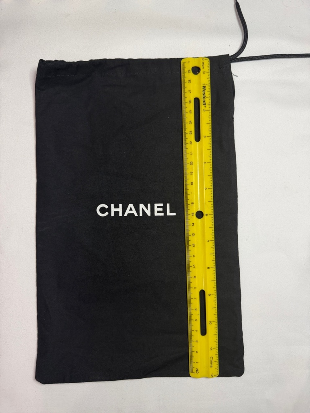 CHANEL Black Drawstring Logo Dust Pouch - Picture 3 of 3